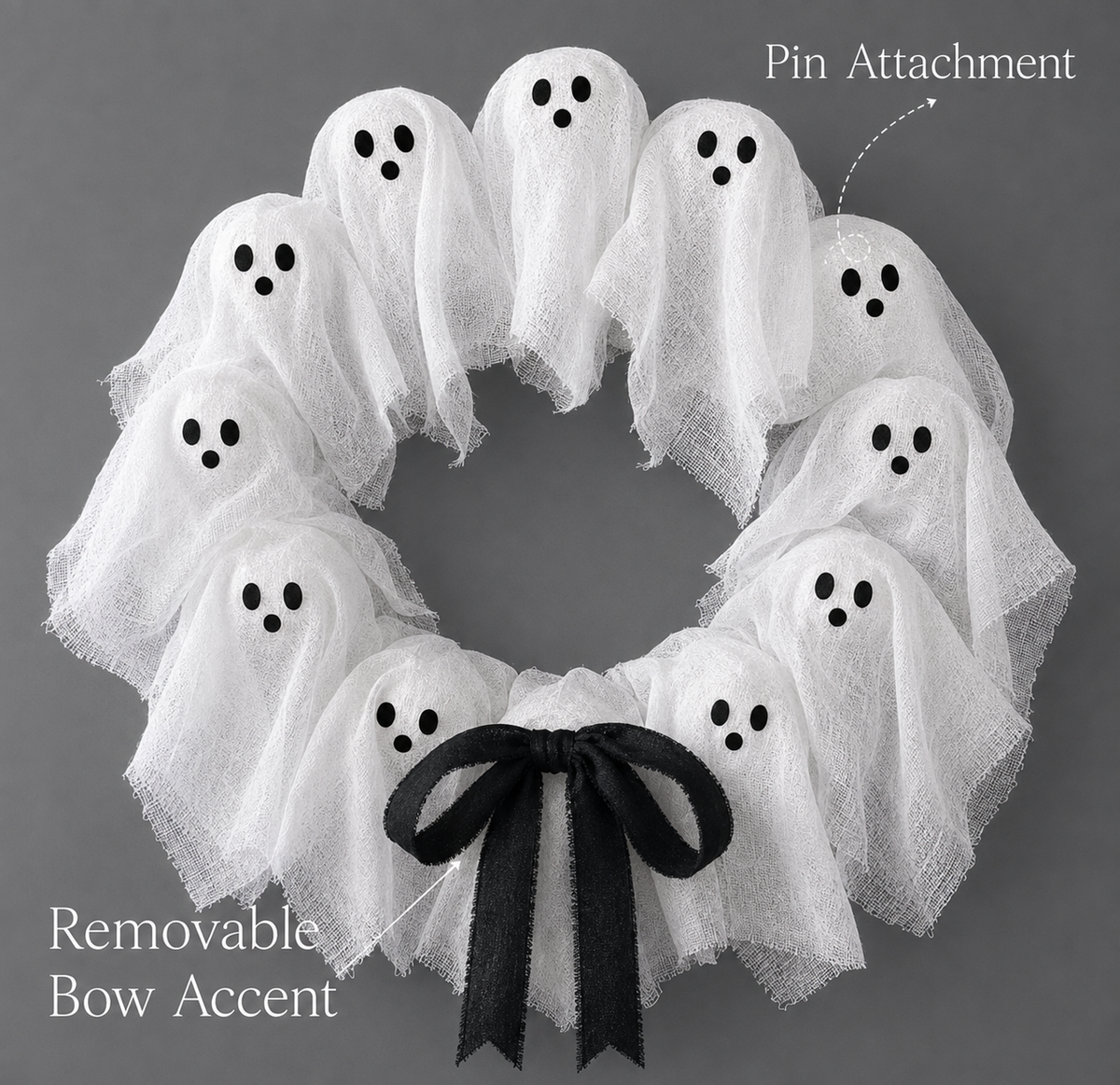 BooWreath Light-Up Ghost Wreath