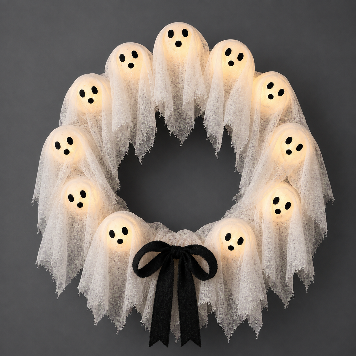 BooWreath Light-Up Ghost Wreath