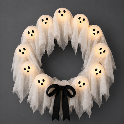 BooWreath Light-Up Ghost Wreath