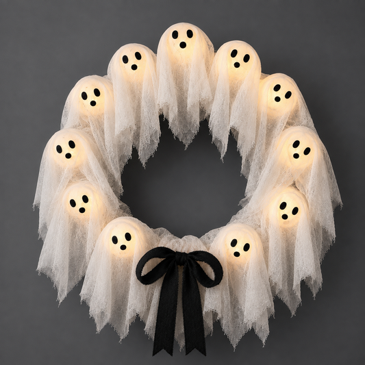 BooWreath Light-Up Ghost Wreath